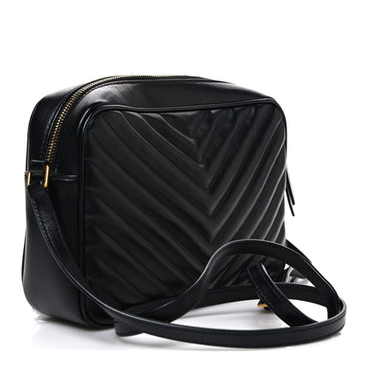 Saint Laurent Calfskin Matelasse Monogram Lou Camera Bag Black 2 of 9
