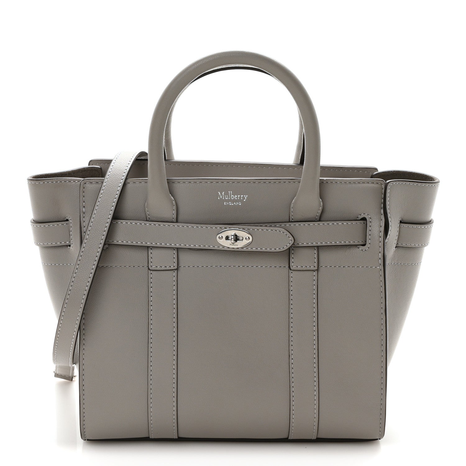 Mulberry Micro Classic Grain Small Zipped Bayswater Grey 1 of 10