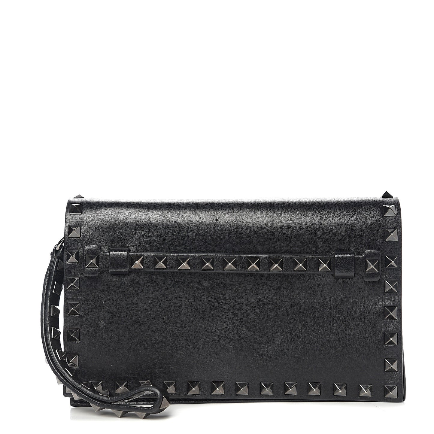 Nappa Small Rockstud Wristlet Clutch Black