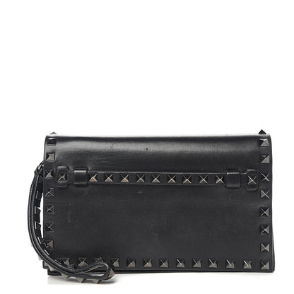 Valentino Garavani Nappa Small Rockstud Wristlet Clutch Black 1 of 9