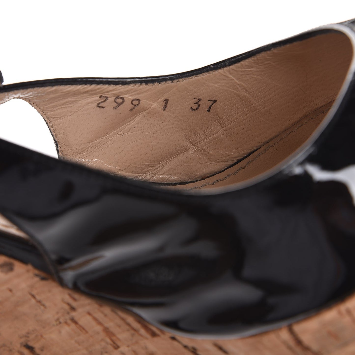 Patent Cork Lili 100 Wedge Sandals 37 Black