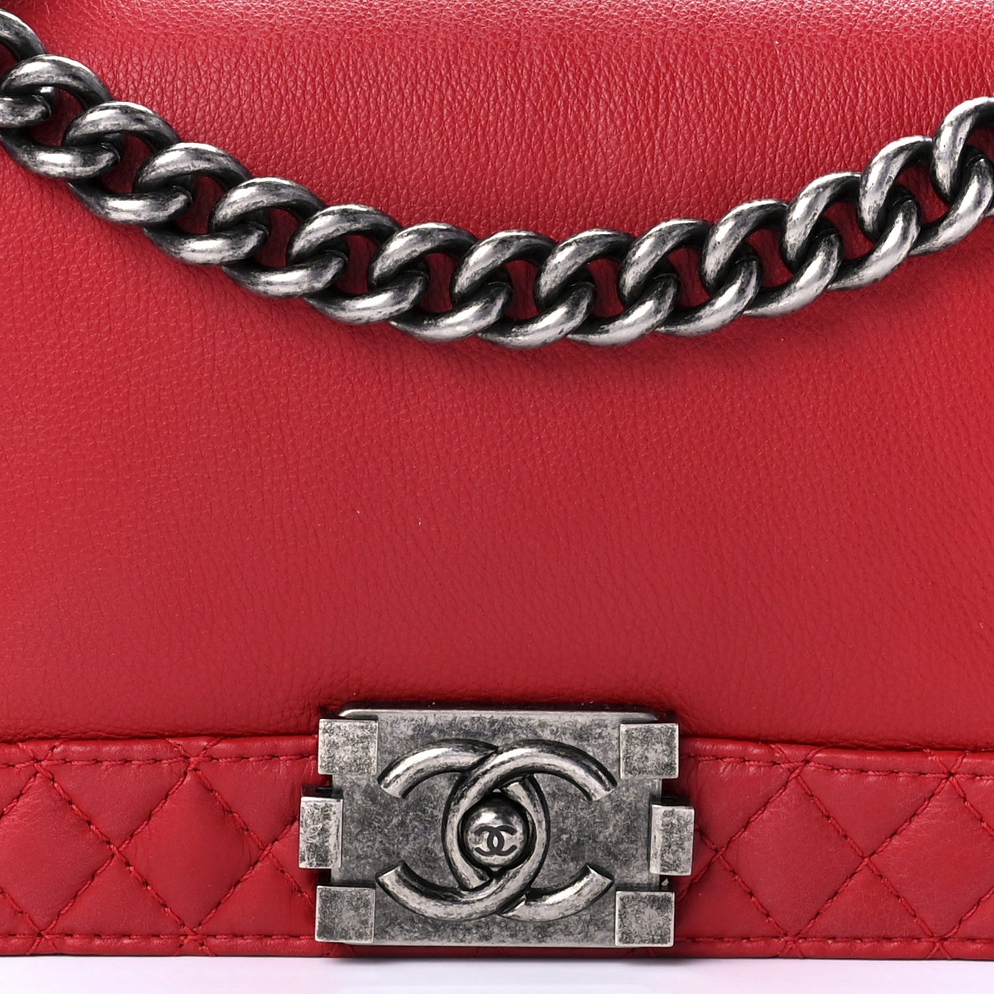 Calfskin Medium Boy Reverso Flap Red