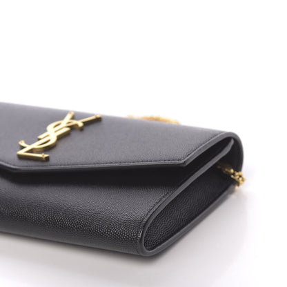 Saint Laurent Grain De Poudre Uptown Chain Wallet Black 11 of 12