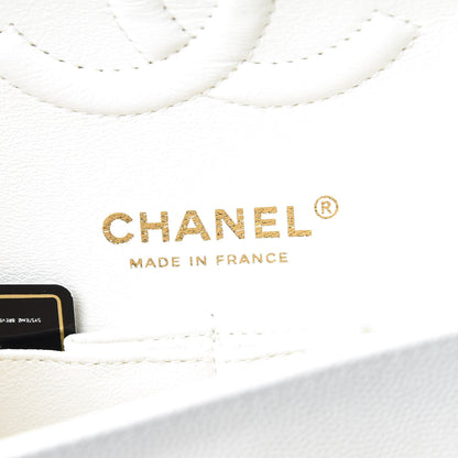 Chanel Caviar Quilted Medium Double Flap White 7 of 14