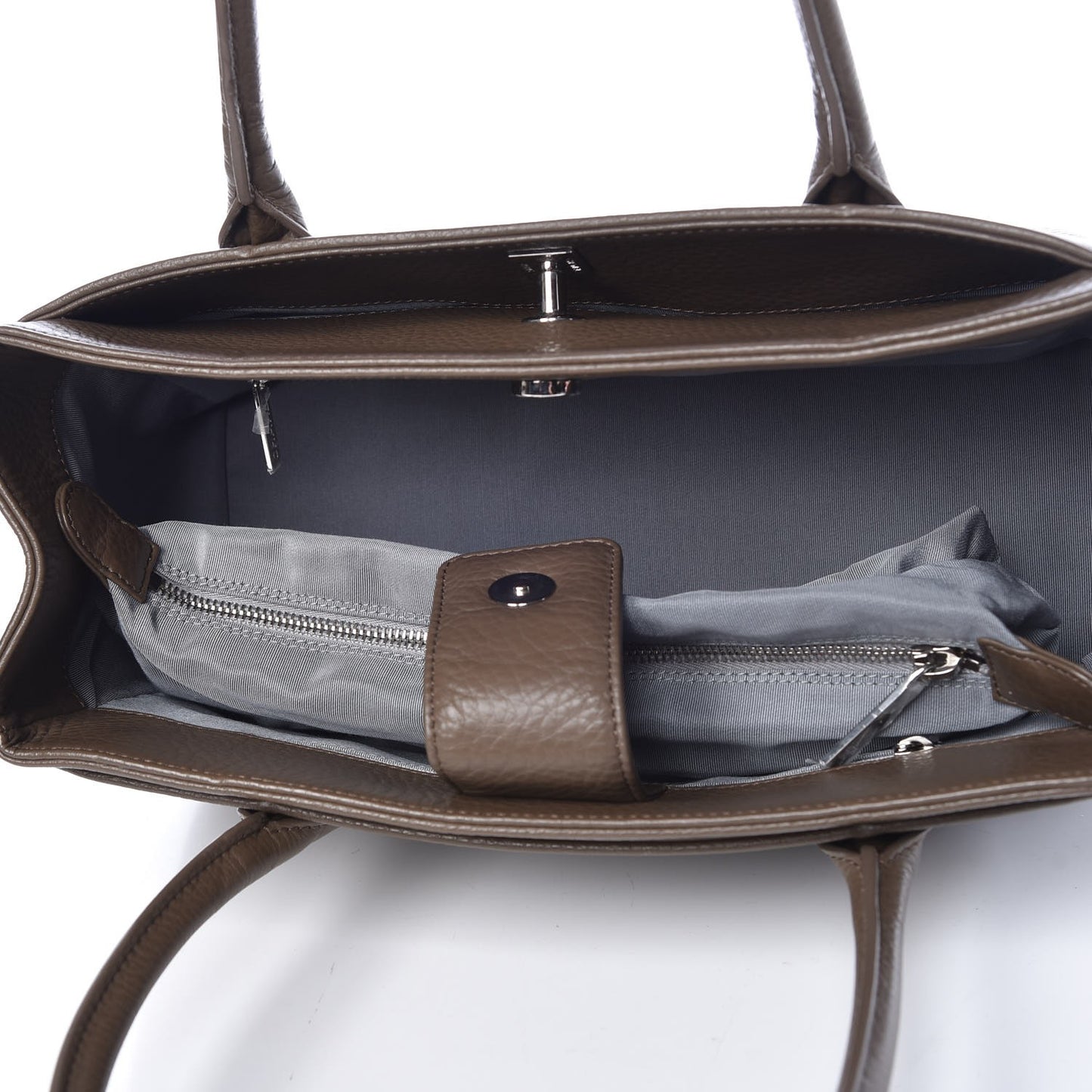 Calfskin Small Cerf Shopper Tote Brown