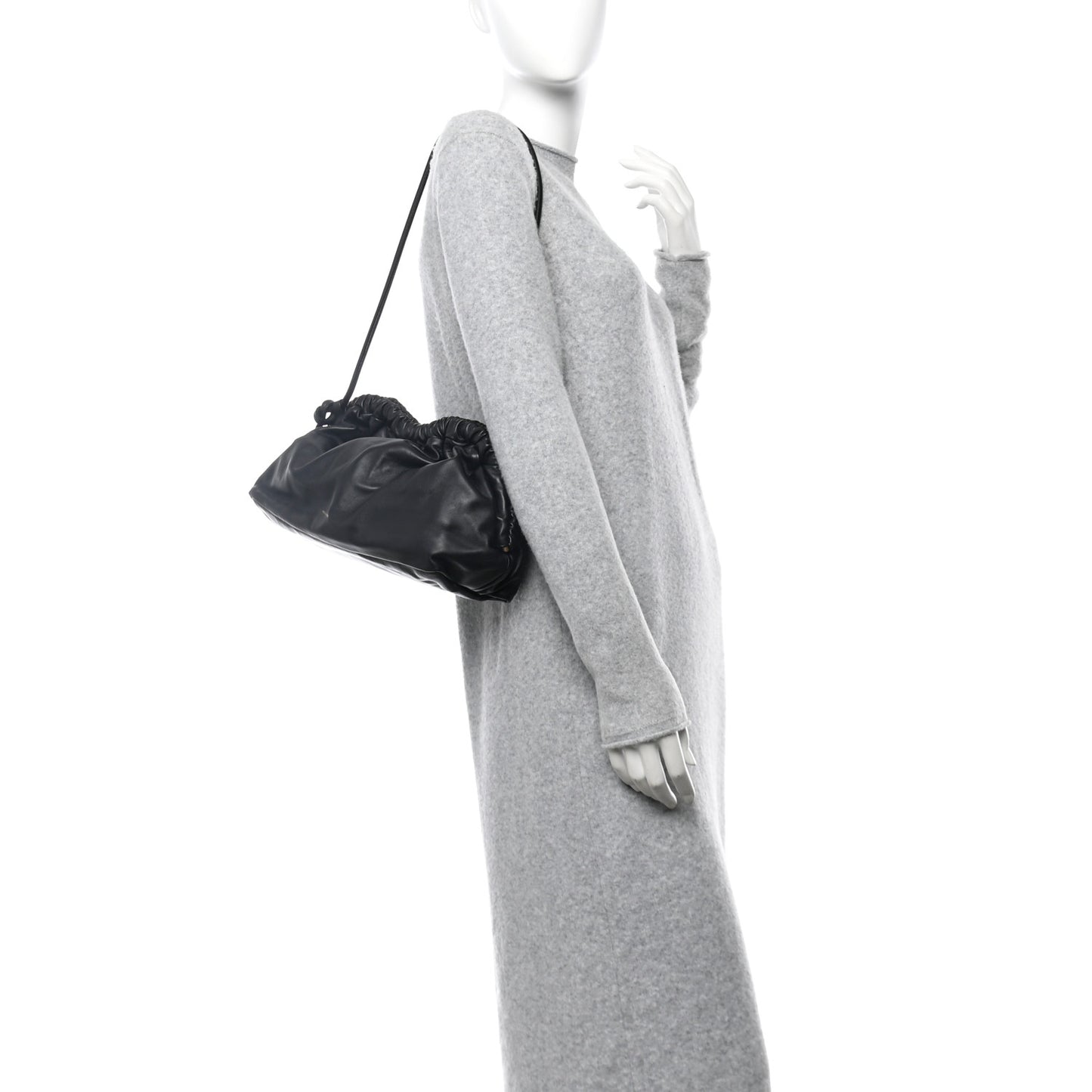 Lambskin Cloud Clutch Black Flamma