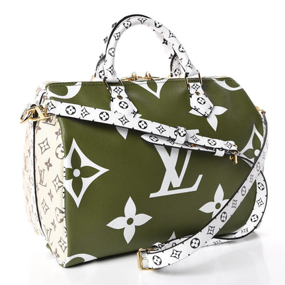 Louis Vuitton Monogram Giant Speedy Bandouliere 30 Kaki Beige 3 of 10