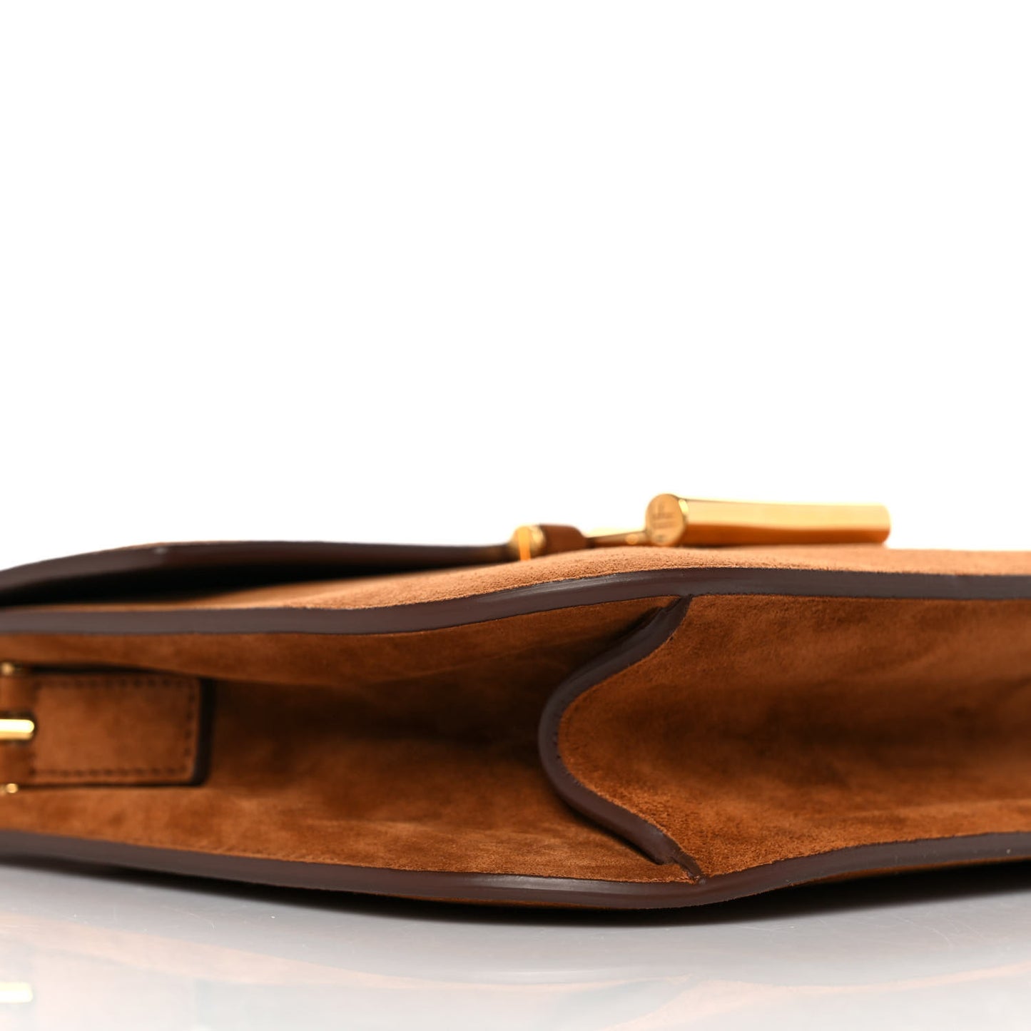 Suede Mini T Clasp Tara Crossbody Bag Tobacco