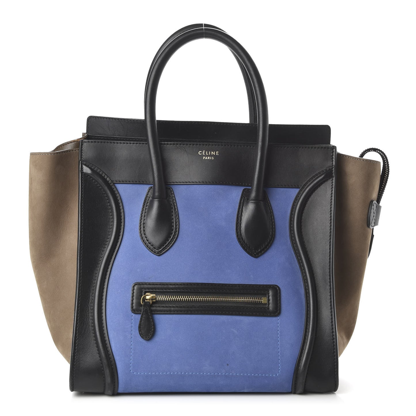 Nubuck Smooth Calfskin Mini Tri-Color Luggage Royal Blue