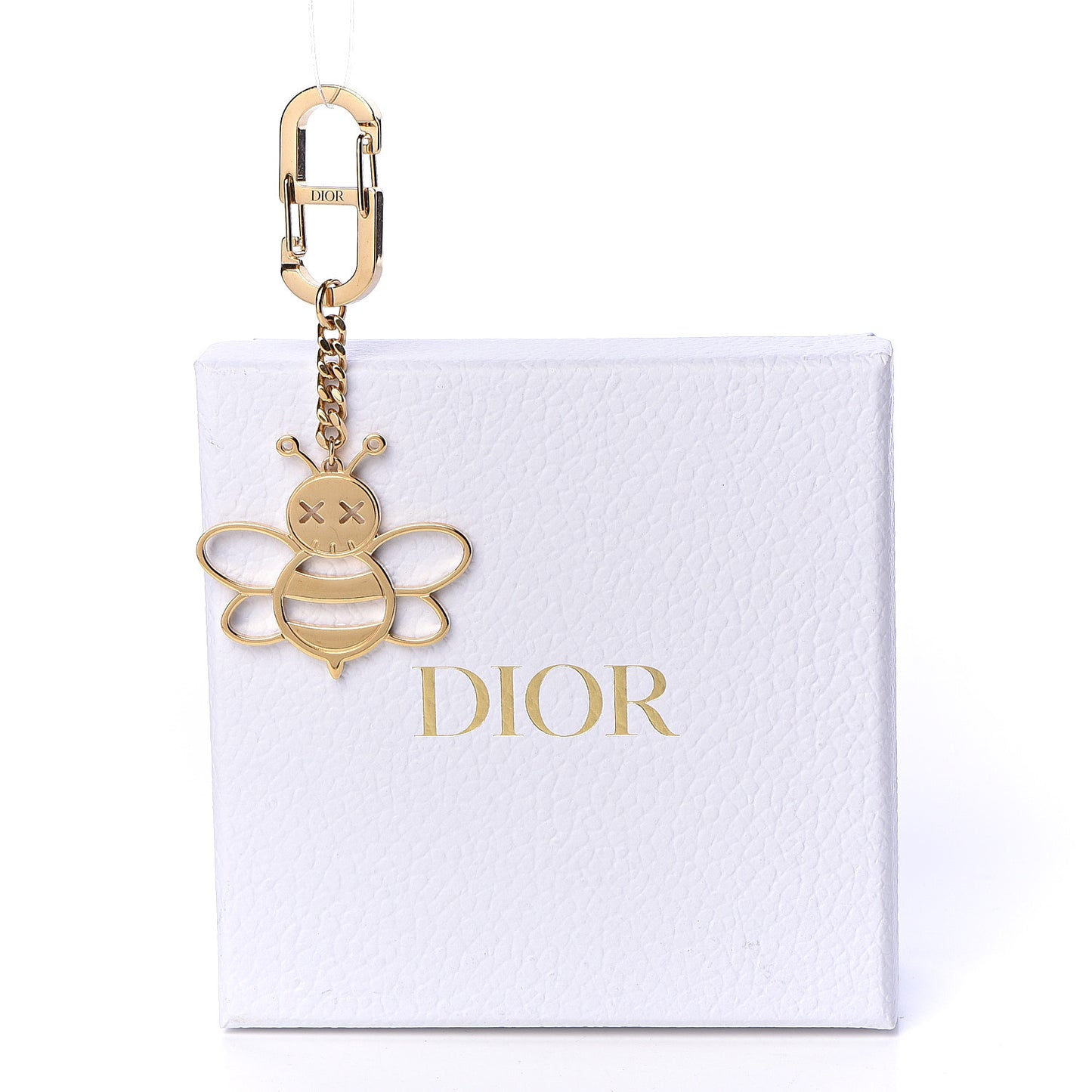 x KAWS Brass Bee Charm Key Ring Gold