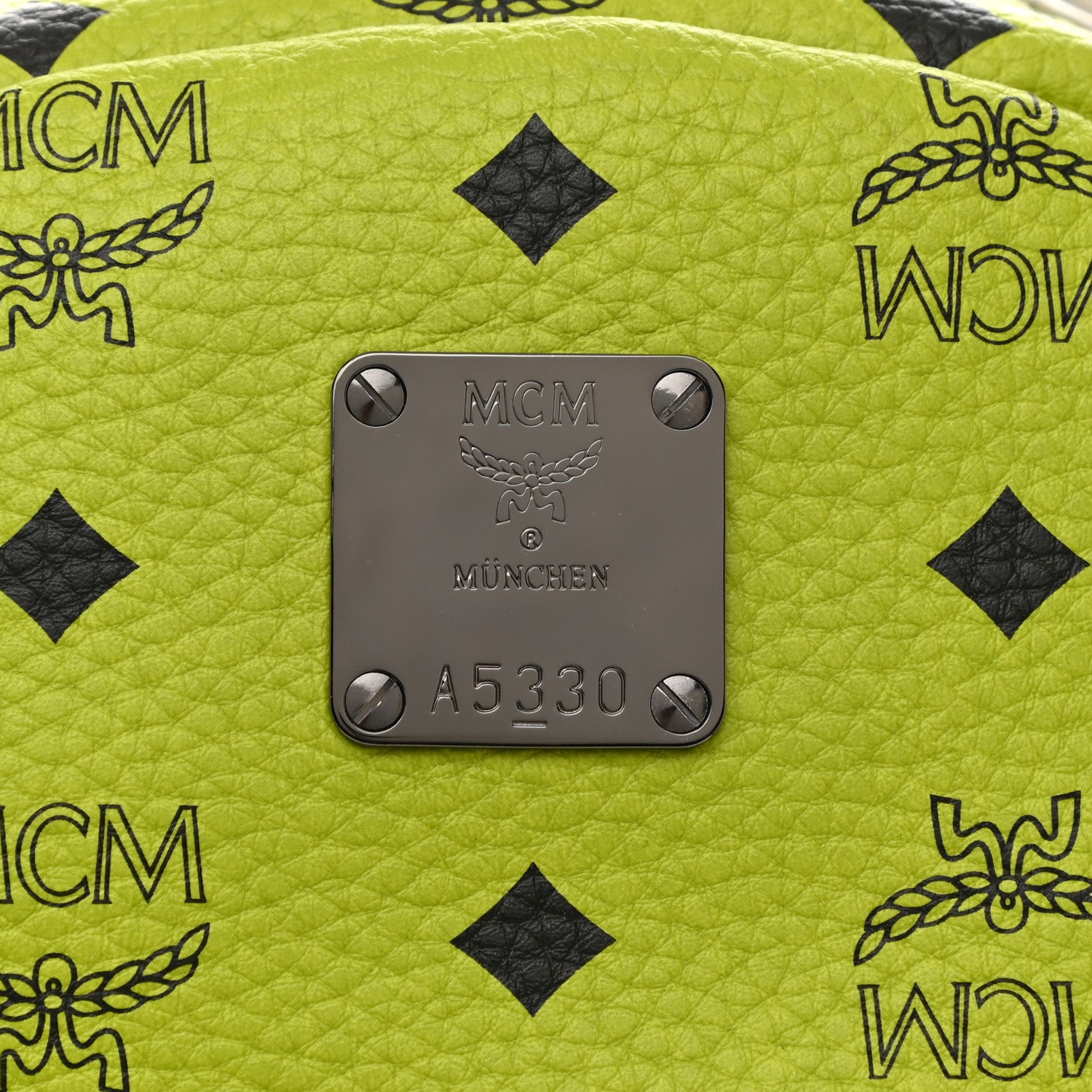 MCM Visetos Crown Stud Medium Stark Backpack Green 9 of 12