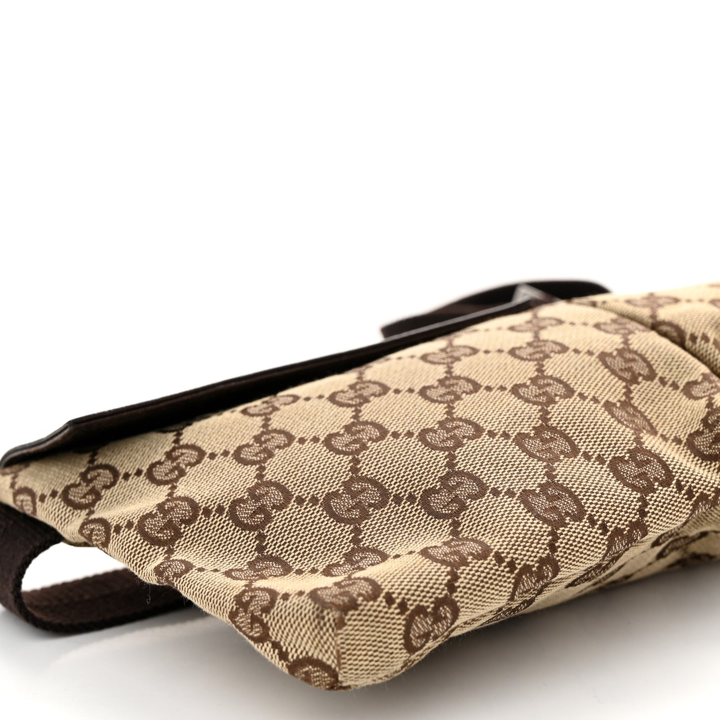 GG Monogram Double Pocket Belt Bag Dark Brown