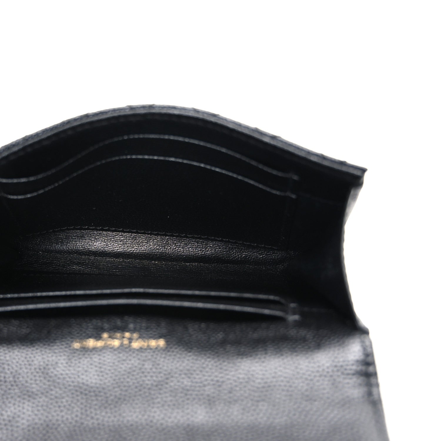 Saint Laurent Grain De Poudre Textured Mixed Matelasse Triquilt Small Monogram Envelope Wallet Black 5 of 7