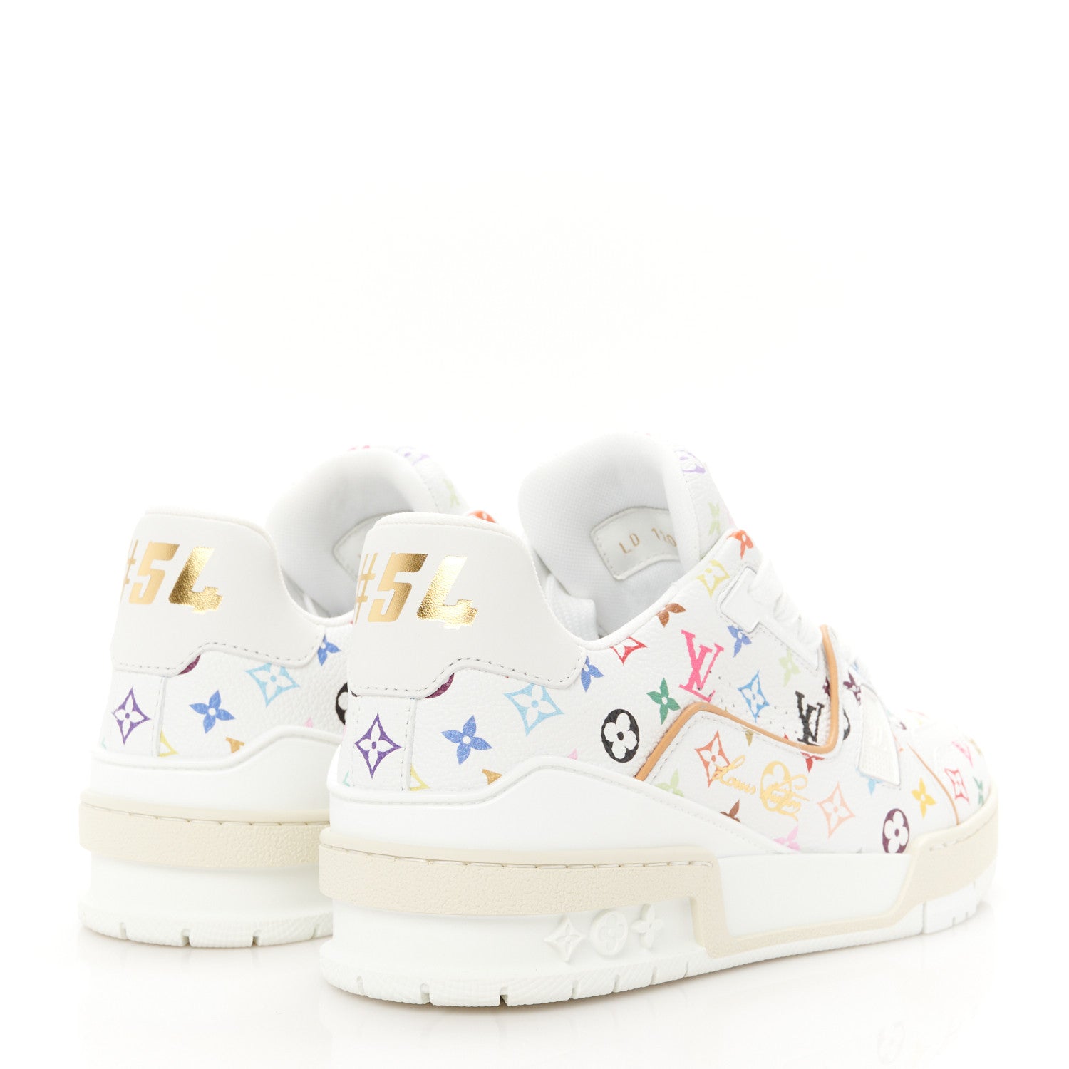 Louis Vuitton LV X TM Calfskin Monogram LV Trainer Sneakers 37 Multicolor White 5 of 11