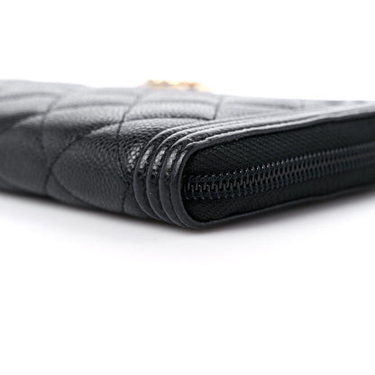 Chanel Caviar Quilted Boy Long Zip Around Wallet Black 10 of 11
