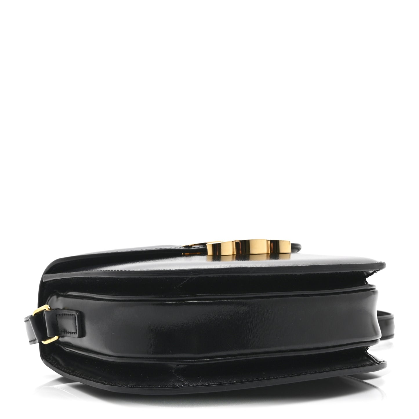 Shiny Calfskin Besace Clea Triomphe Black