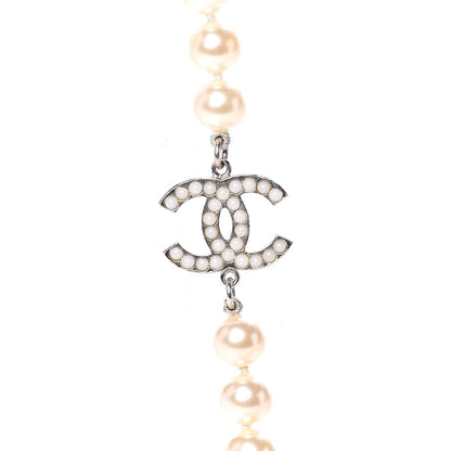 Chanel Pearl CC Long Necklace Silver 6 of 6