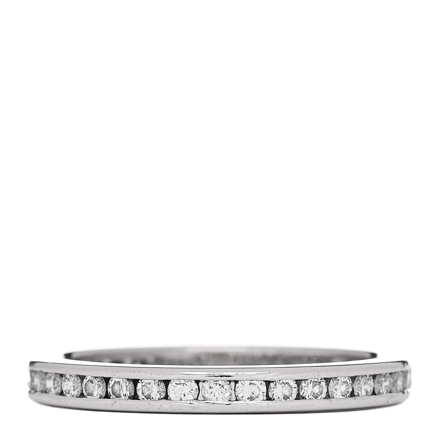 Tiffany Platinum Diamond .50ctw 2mm Eternity Band Ring 53/6.5 1 of 4