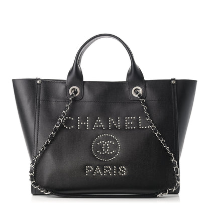 Chanel Caviar Small Studded Deauville Tote Black 1 of 9