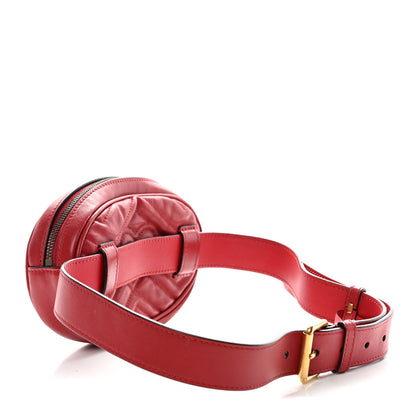 Gucci Calfskin Matelasse GG Marmont Belt Bag 85 34 Hibiscus Red 5 of 25