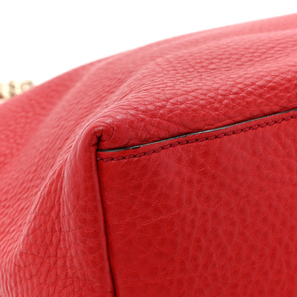 Gucci Pebbled Calfskin Medium Soho Chain Shoulder Bag Tabasco Red 11 of 12