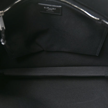 Saint Laurent Linen Calfskin Rive Gauche Tote Black 6 of 10