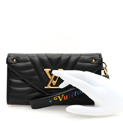 Louis Vuitton Calfskin New Wave Long Wallet Black 2 of 7