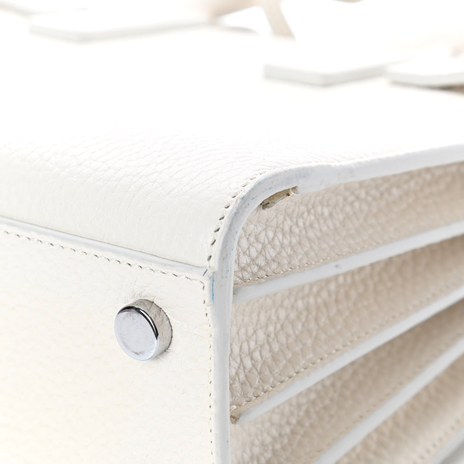 Saint Laurent Grained Calfskin Nano Sac de Jour Dove White 8 of 10