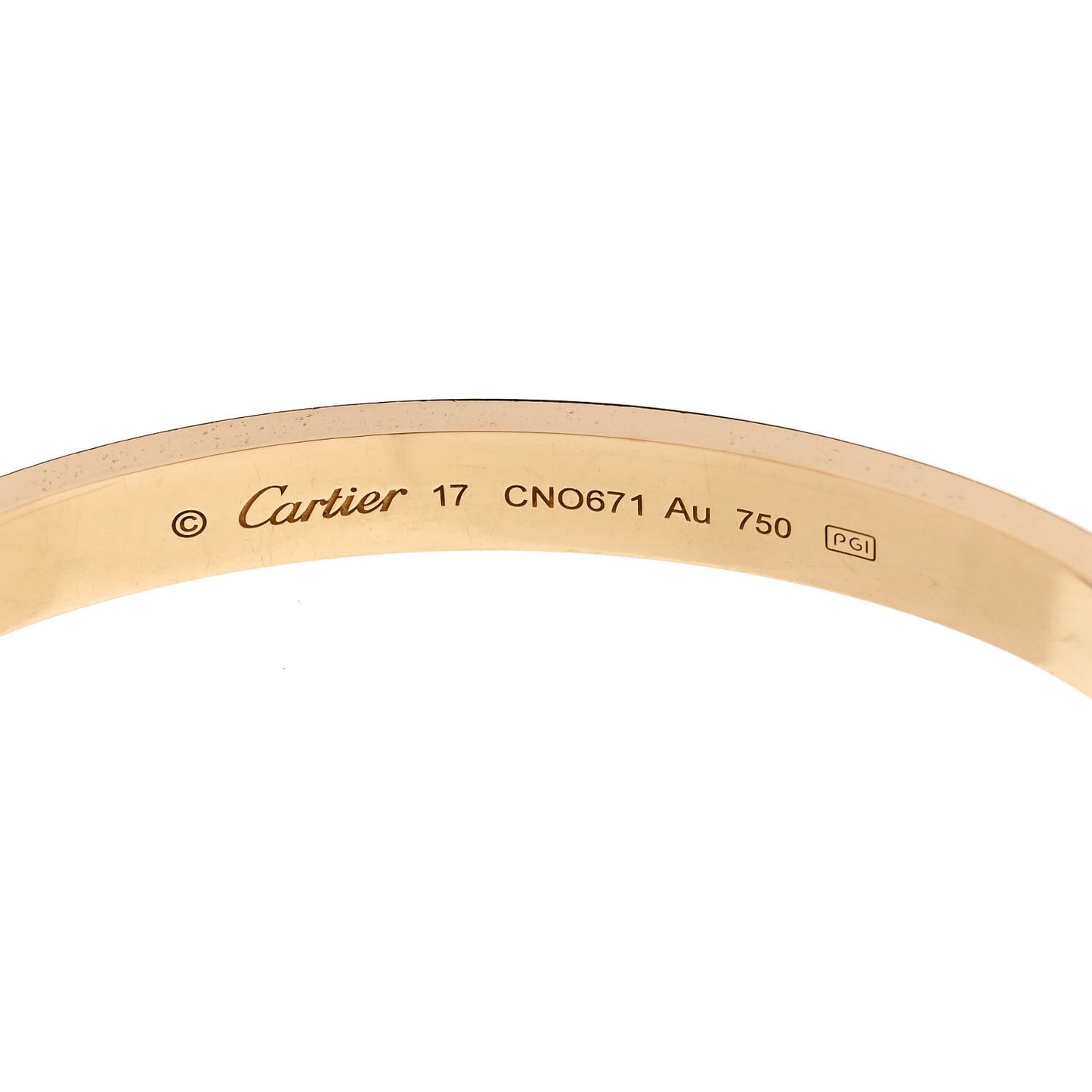 18K Yellow Gold LOVE Bracelet 17