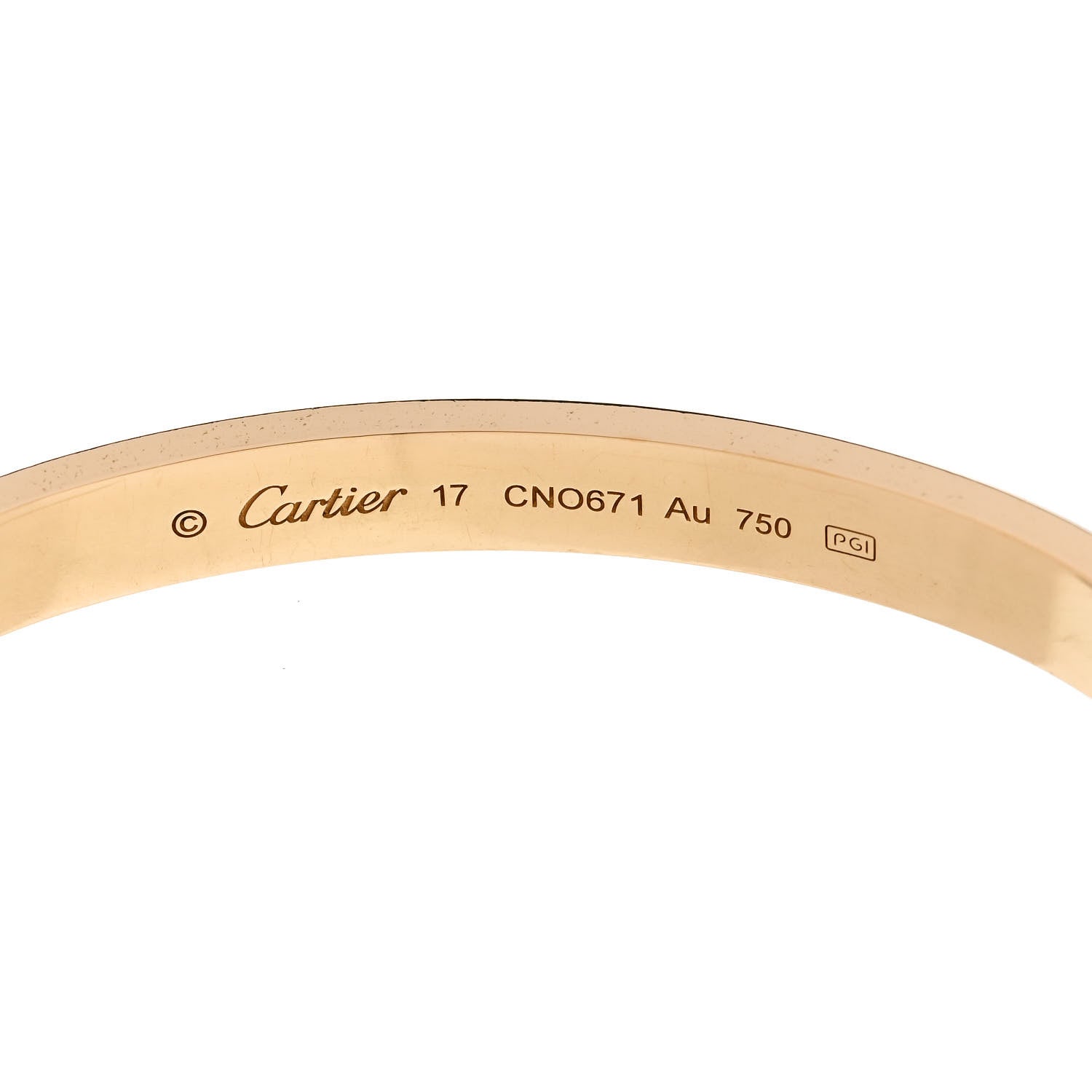 Cartier 18K Yellow Gold LOVE Bracelet 17 6 of 8