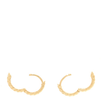 David Yurman 18K Yellow Gold Sculpted Cable Micro Huggie Hoop Earrings 3 of 4