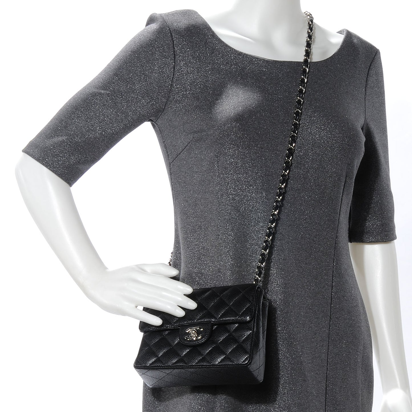 Caviar Quilted Mini Flap Bag Black