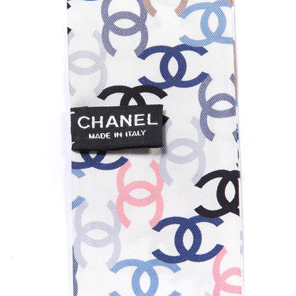 Chanel Silk Twill CC Slim Bandeau Scarf Ecru Multicolor 3 of 3