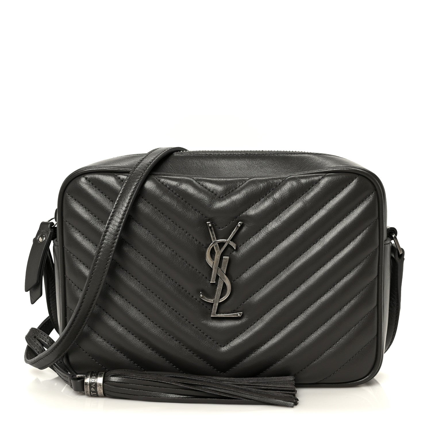 Saint Laurent Calfskin Matelasse Monogram Lou Camera Bag Storm 1 of 10