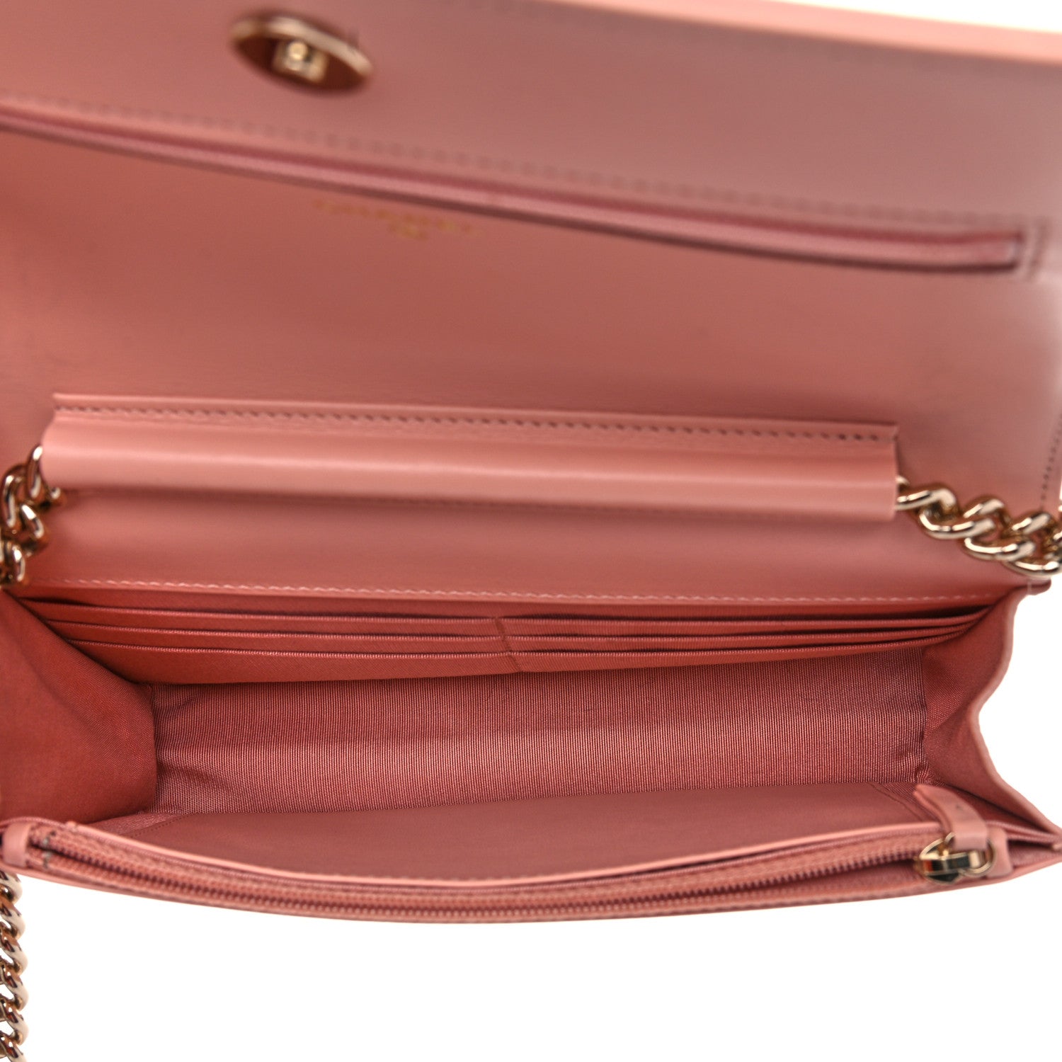 Chanel Caviar Quilted Boy Wallet On Chain WOC Light Pink 5 of 11