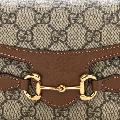 Gucci GG Supreme Monogram Mini Horsebit 1955 Shoulder Bag Beige Brown Sugar 8 of 11