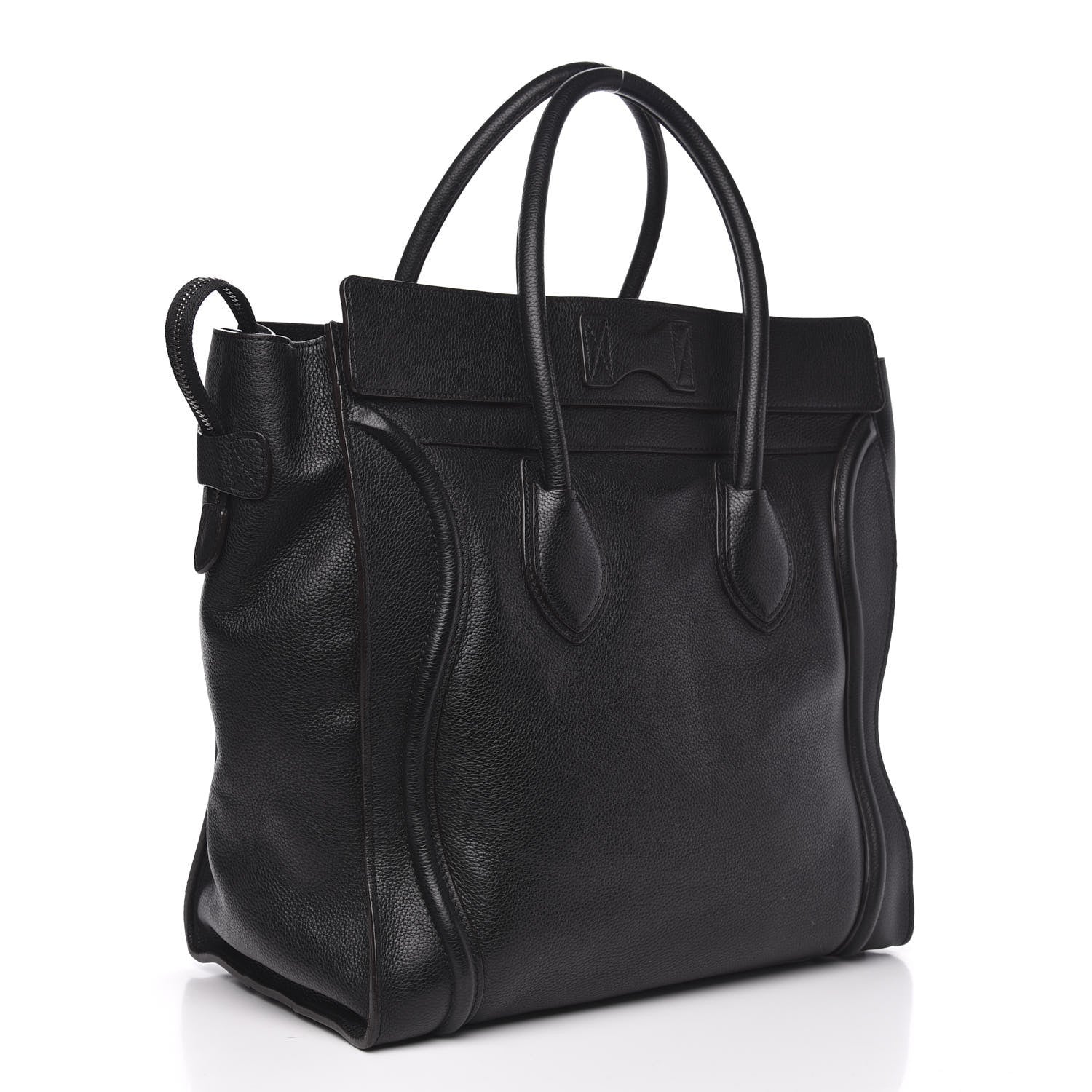 Celine Drummed Calfskin Medium Luggage Black 3 of 9