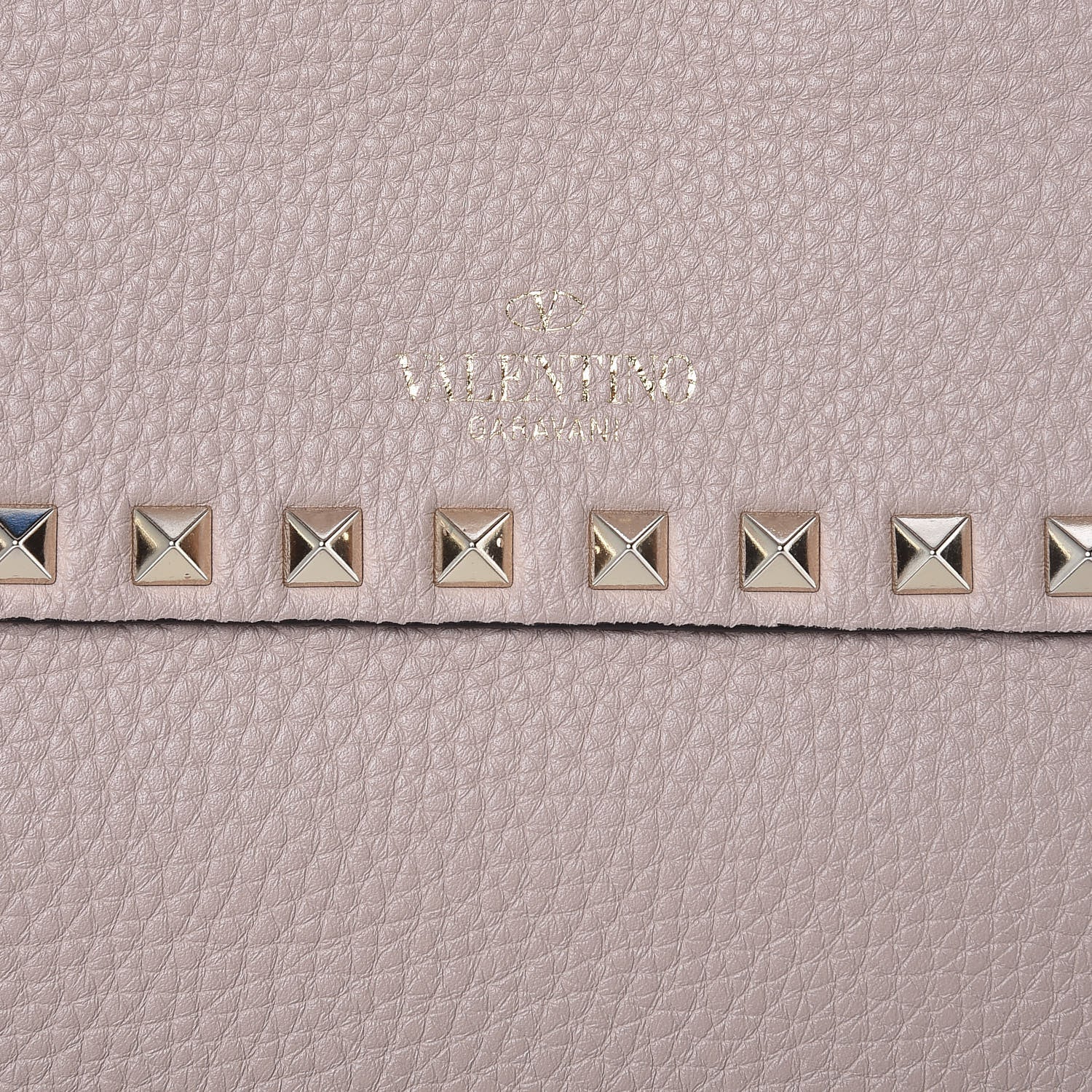 Valentino Garavani Pebbled Calfskin Rockstud Top Handle Shoulder Bag Poudre 9 of 12