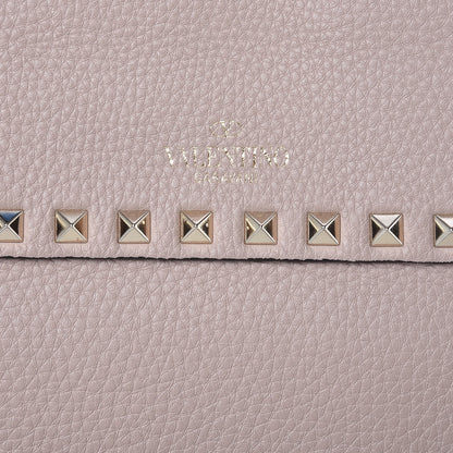 Valentino Garavani Pebbled Calfskin Rockstud Top Handle Shoulder Bag Poudre 9 of 12