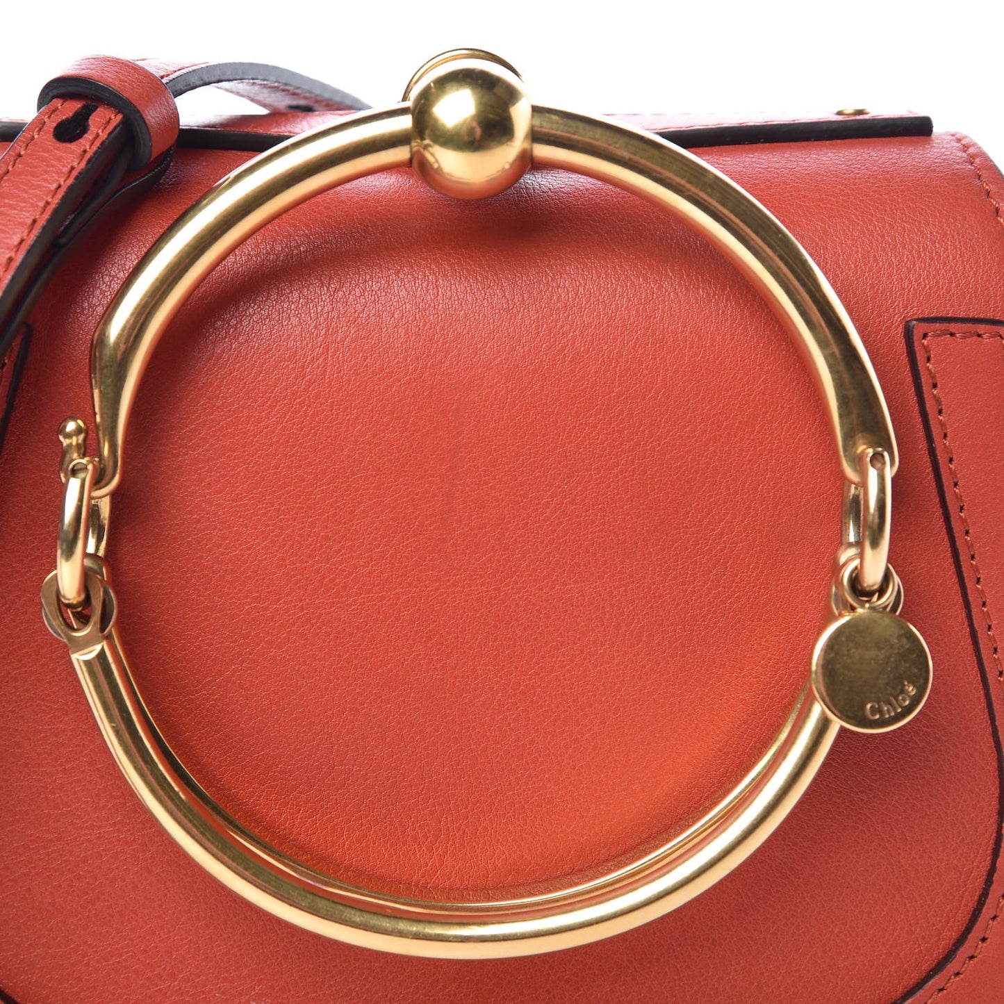Calfskin Small Nile Bracelet Bag Earthy Red