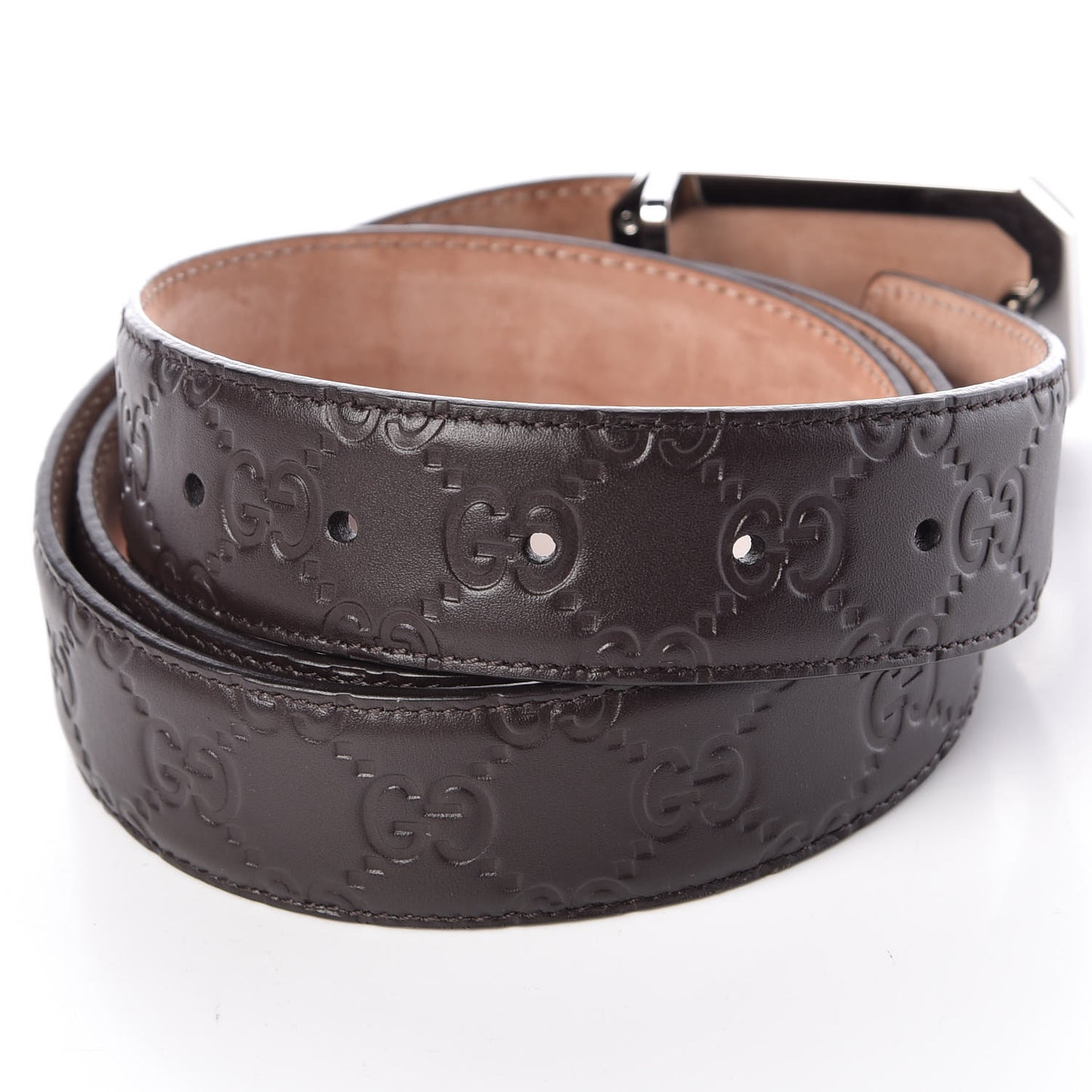 Guccissima Signature Belt 95 38 Dark Brown