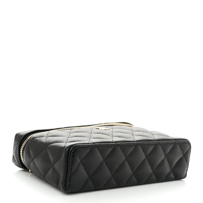 Chanel Caviar Quilted Top Handle Slim Vanity With Chain Black 4 of 11