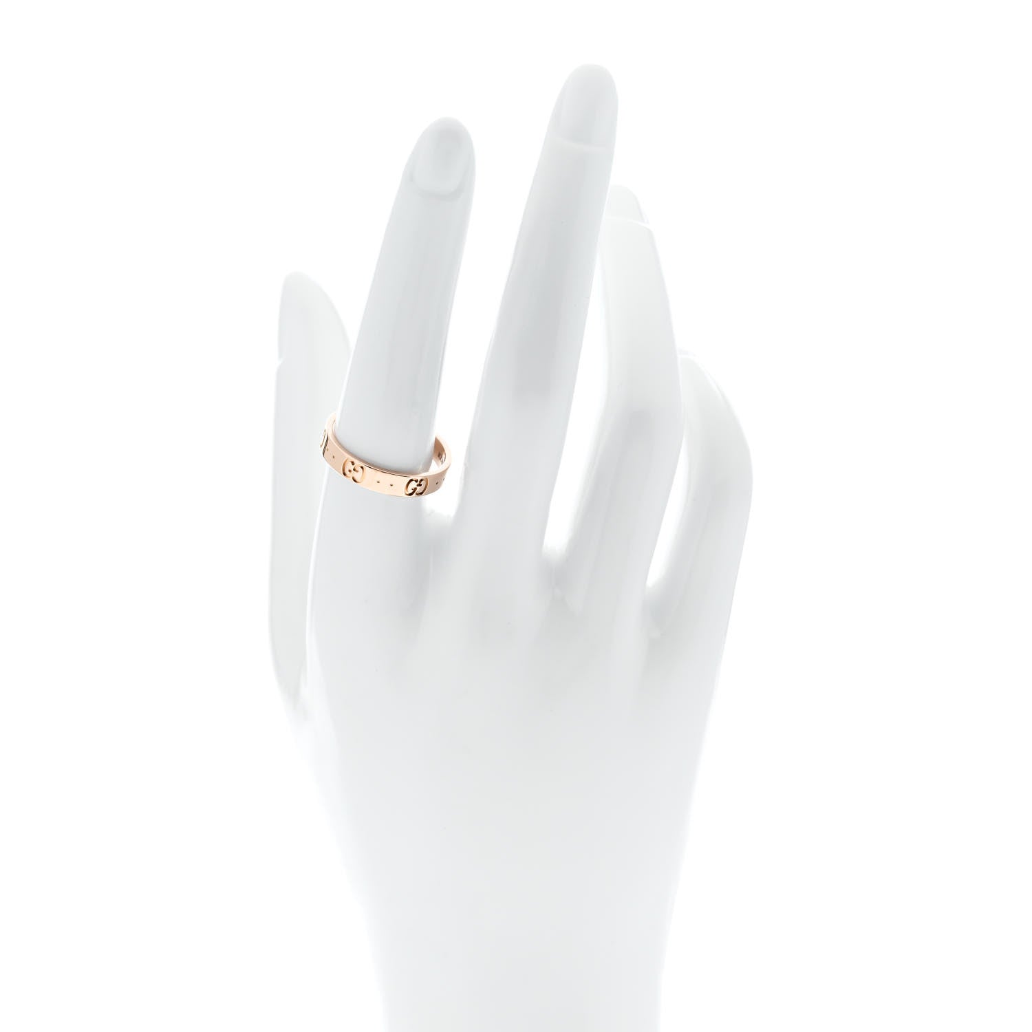 Gucci 18K Rose Gold 4mm Icon Thin Band Ring  57 8 2 of 5