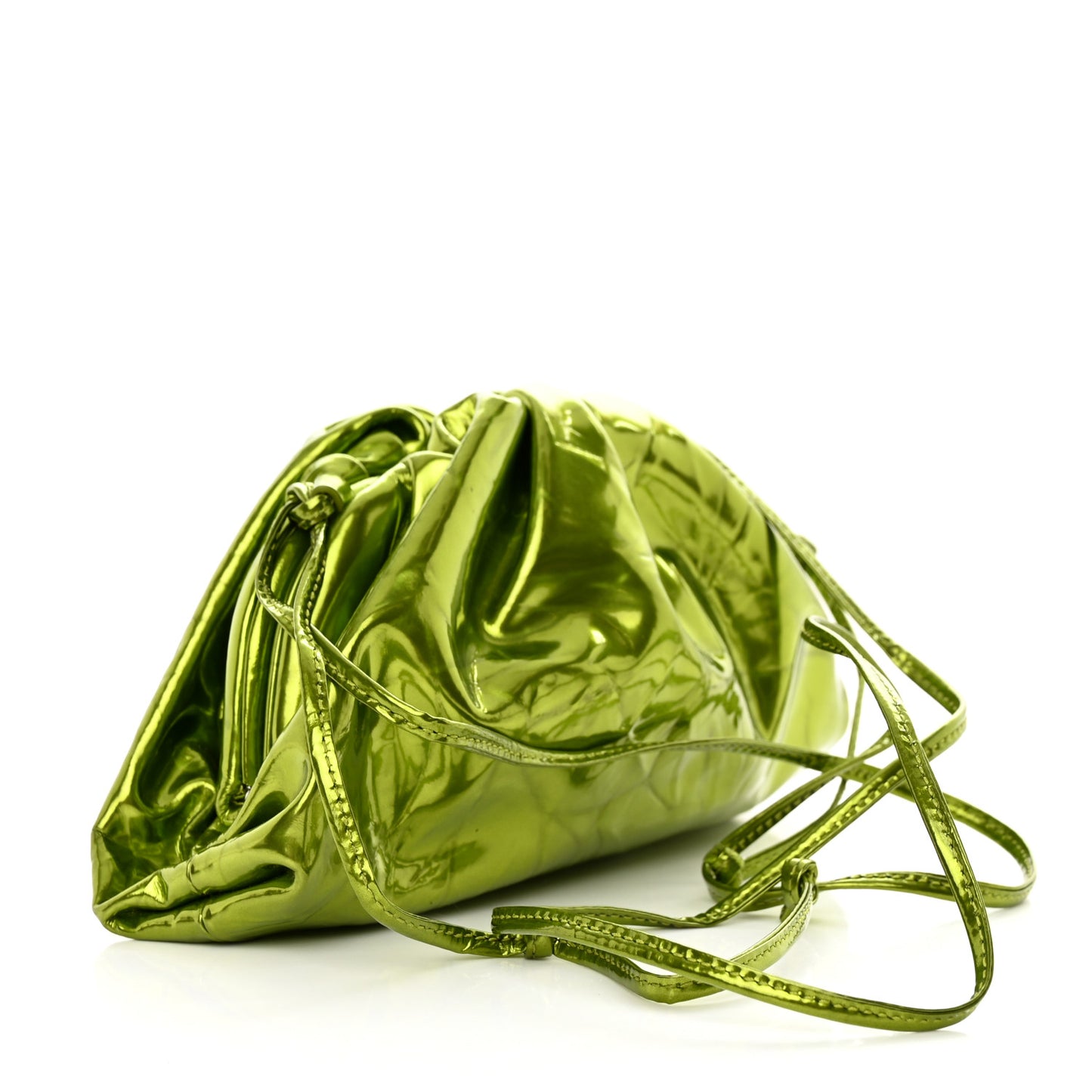 Metallic Crushed Calfskin The Mini Pouch Chlorophyll