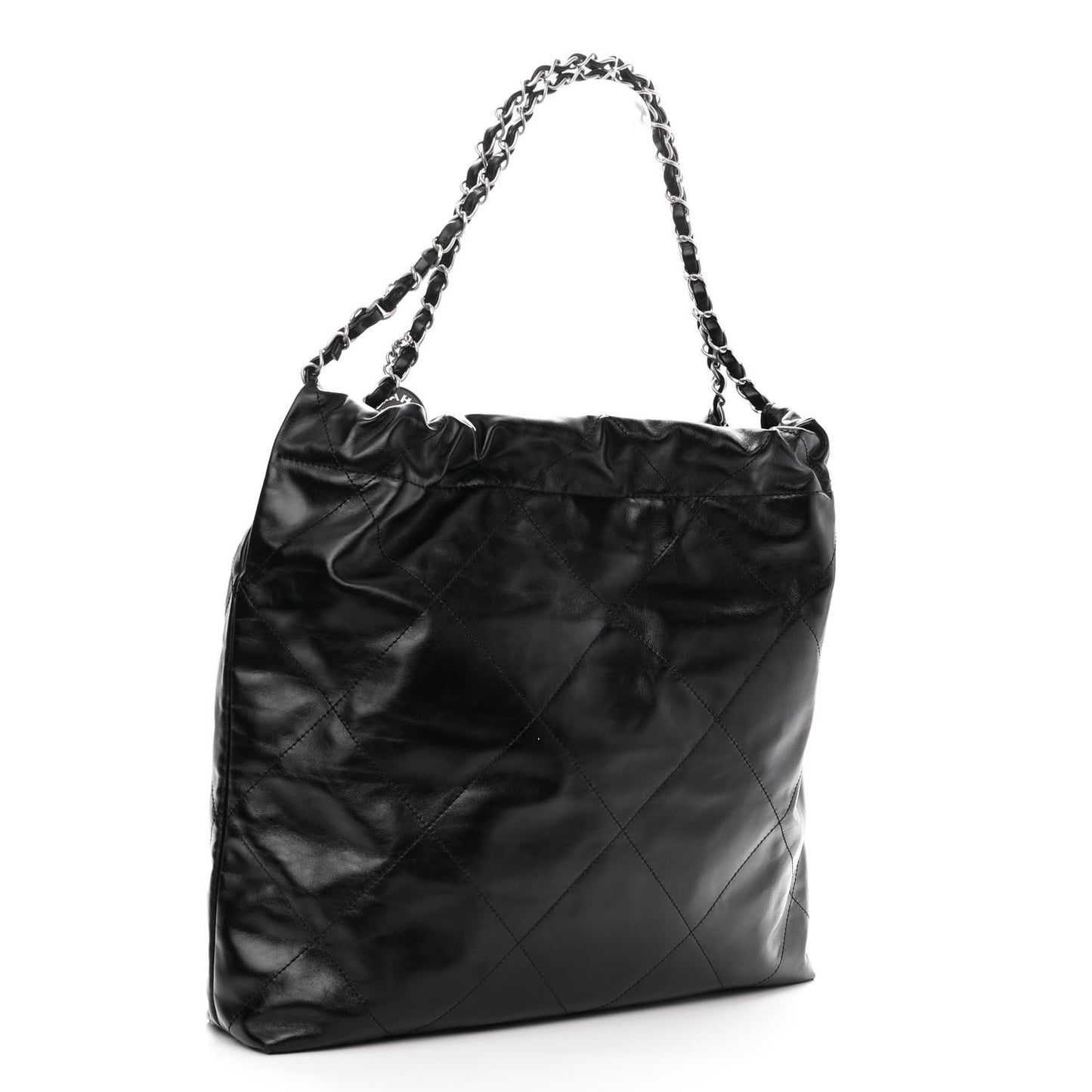 Shiny Calfskin Quilted Chanel 22 Black