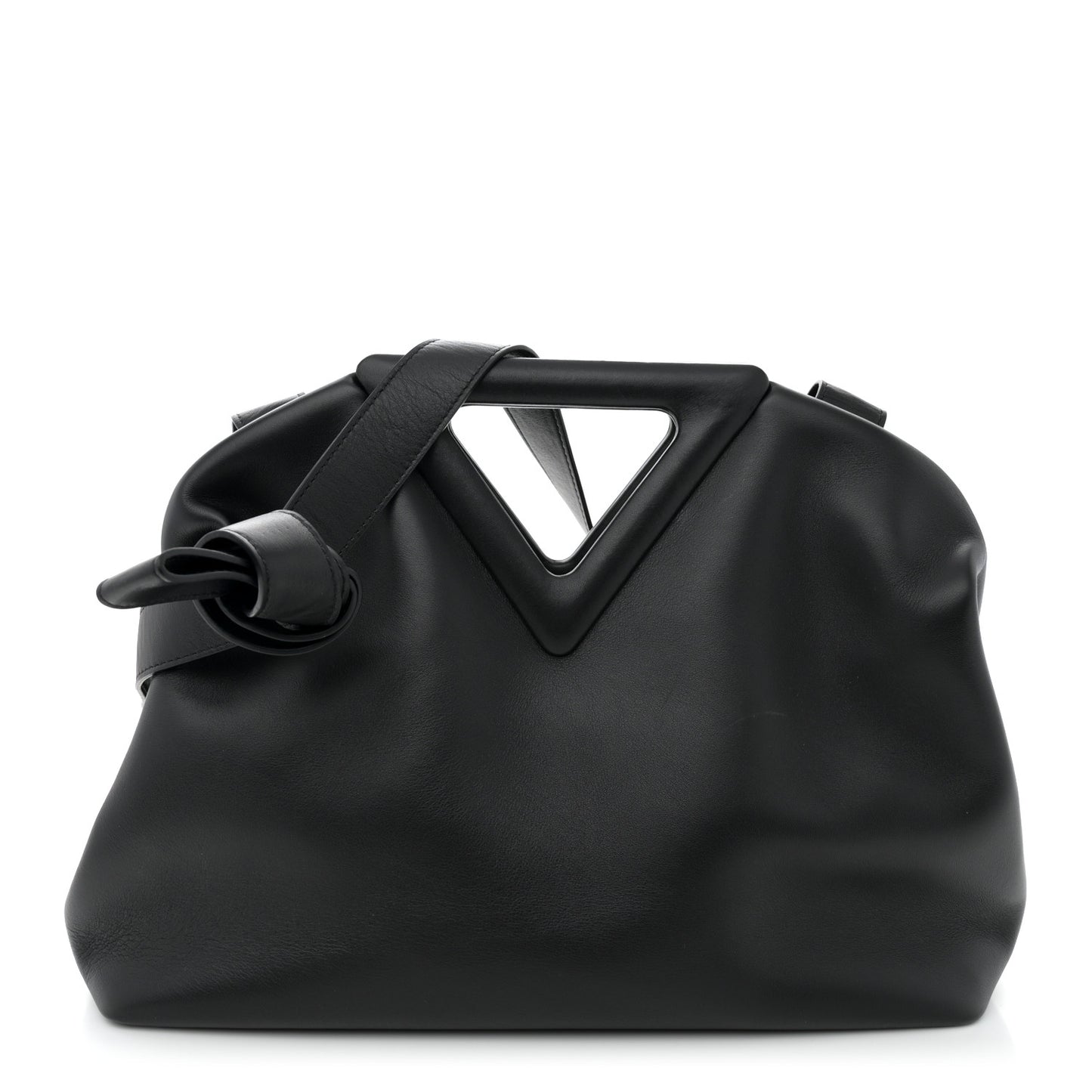 Calfskin Medium The Point Triangle Bag Black