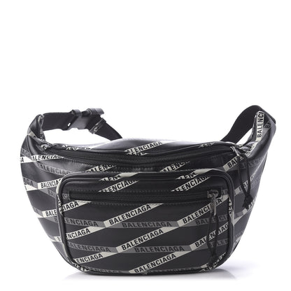 Balenciaga Smooth Calfskin Losange Monogram Explorer Belt Bag Black Grey 1 of 10