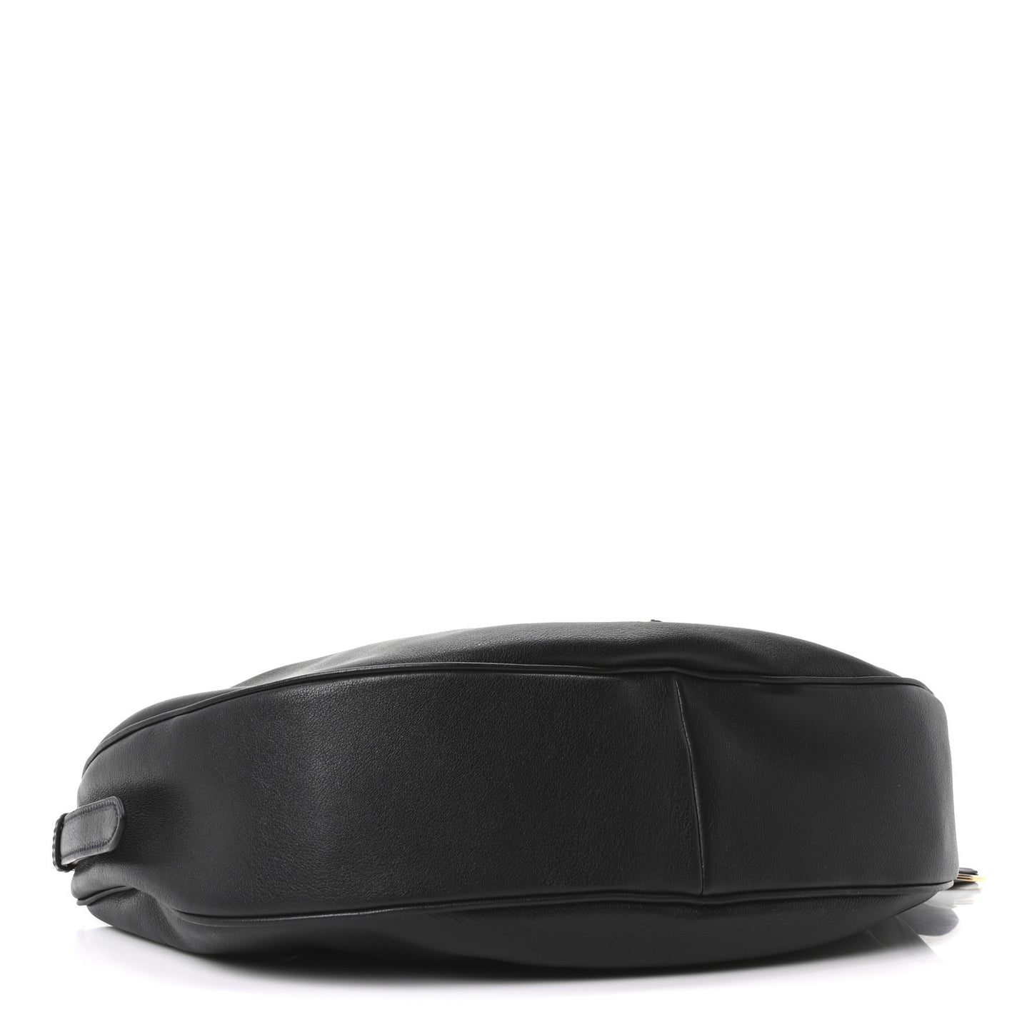 Soft Grain Calfskin Large Demi-Lune Shoulder Bag Black