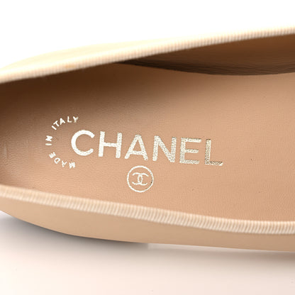 Chanel Lambskin Cap Toe CC Ballerina Flats 40.5 Beige Black 9 of 11