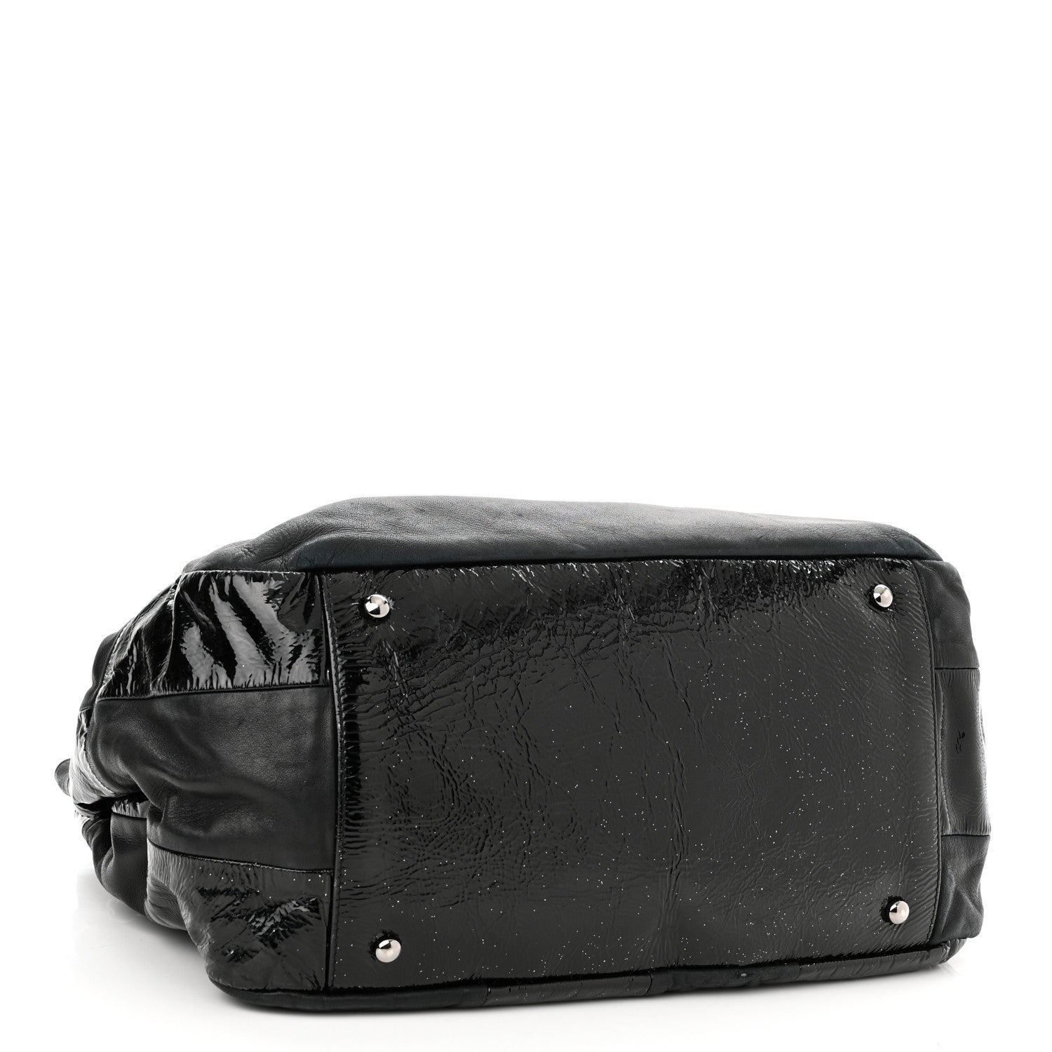Chanel Lambskin Patent Calfskin Brooklyn Patchwork Accordion Flap Black 3 of 10